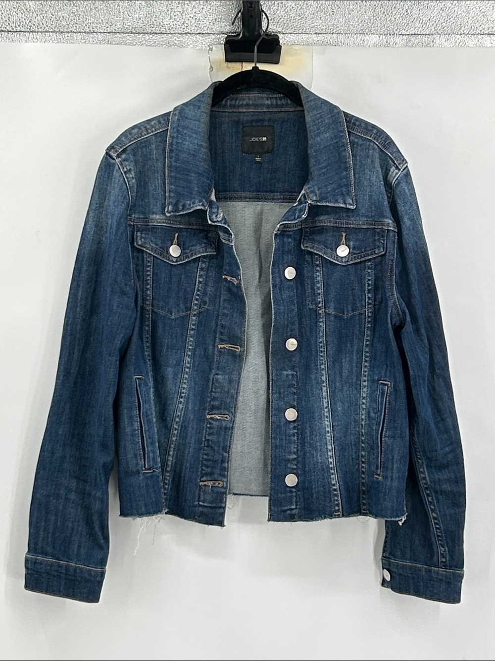 Joe's Jeans Cut Off Denim Jacket Dark Blue Size Large